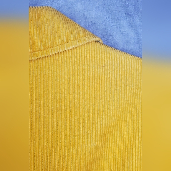 Gap BLAZER Women 1 MUSTARD YELLOW GOLD Corduroy LINED 3-Button ACADEMIA Preppy - Picture 10 of 11